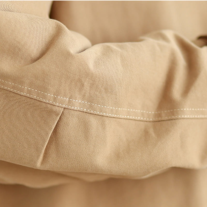 Kurtka damska z długim rękawem, pikowana, bawełniana, z kieszeniami, z prostymi guzikami i motywem Buddha Stones - image 9