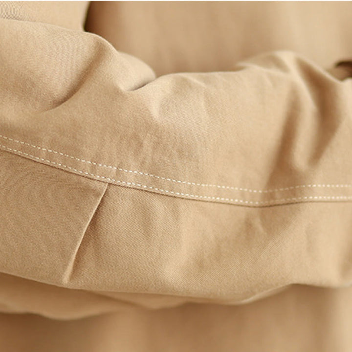 Kurtka damska z długim rękawem, pikowana, bawełniana, z kieszeniami, z prostymi guzikami i motywem Buddha Stones - image 9