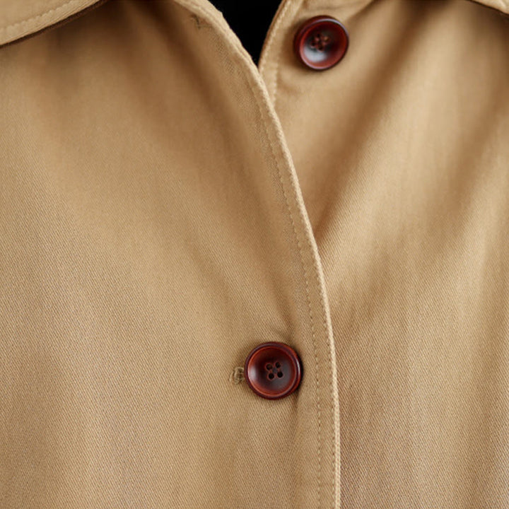 Kurtka damska z długim rękawem, pikowana, bawełniana, z kieszeniami, z prostymi guzikami i motywem Buddha Stones - image 5