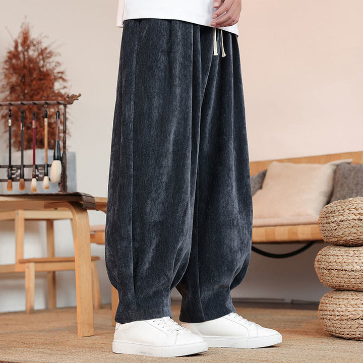 Spodnie bawełniane męskie z kieszeniami w jednolitym kolorze i prostym wzornictwie z motywem Buddha Stones - DimGray - US/UK/AU46， EU56 (5XL) - image 17