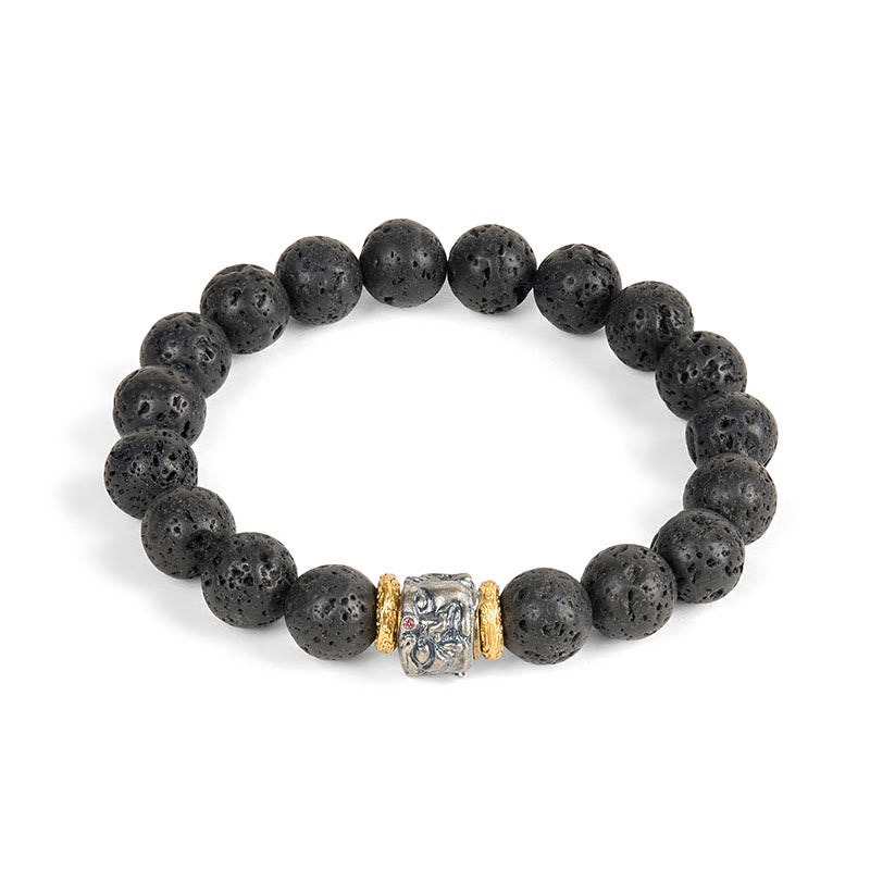 Bransoletka z Buddha Stones lawowymi i naturalną podporą na twarz Buddy - image 4