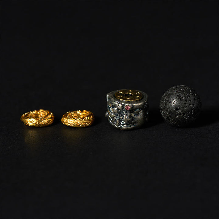 Bransoletka z Buddha Stones lawowymi i naturalną podporą na twarz Buddy - image 6