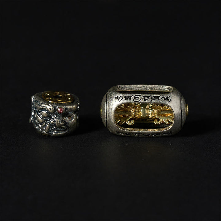 Bransoletka Om Mani Padme Hum Buddy z Buddha Stones, naturalnym szarym jaspisem i sodalitem, z efektem uzdrawiającej twarzy - image 7