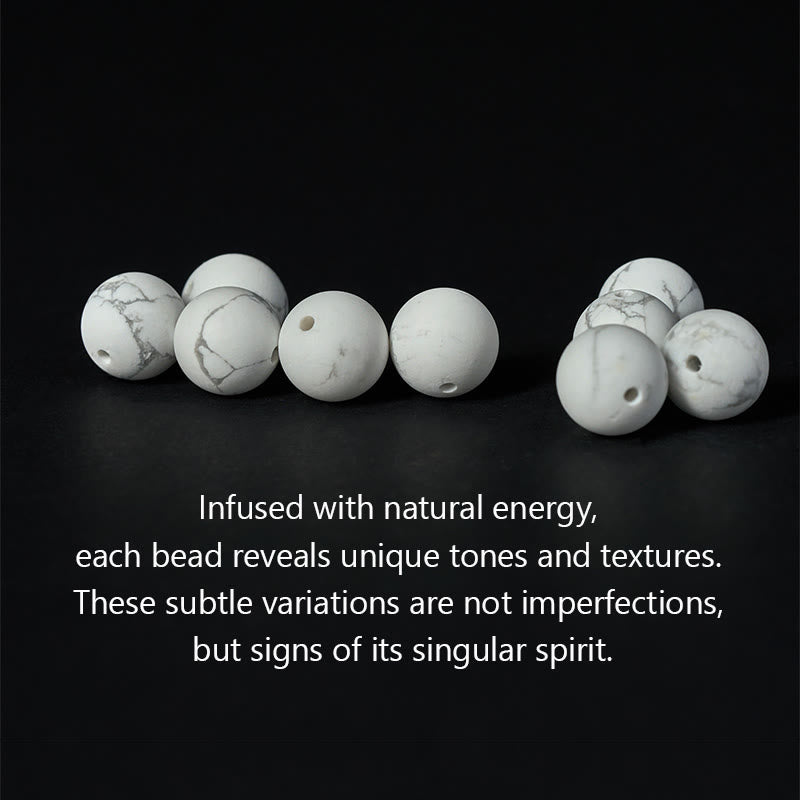 Bransoletka z Buddha Stones z naturalnym białym turkusem i koralikami Om Mani Padme Hum - image 5