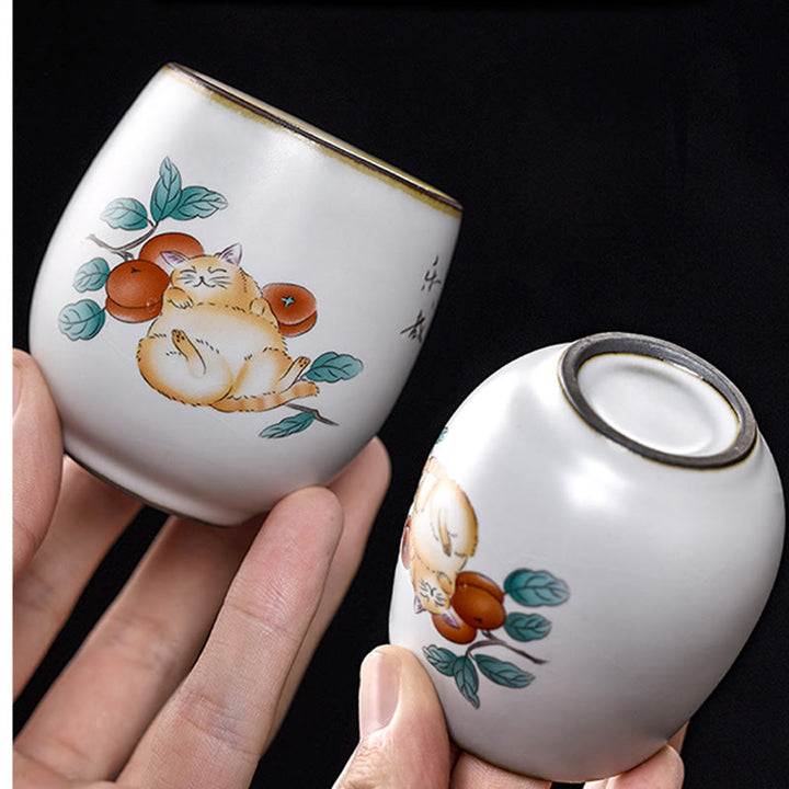 Buddha Stones, urocze leżące gałęzie kota, filiżanka do herbaty Kung Fu - image 4