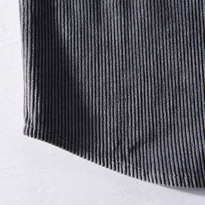 Kurtka męska z długim rękawem i kieszeniami, sztruksowa, z Buddha Stones , prosta, z guzikami i wiosennym wzorem - image 1