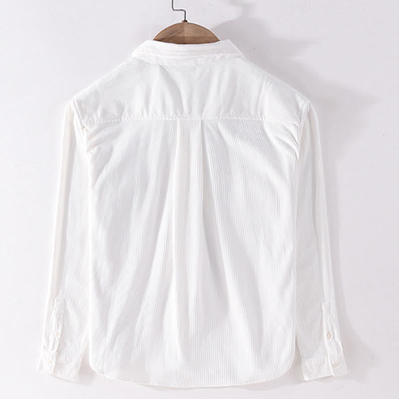 Kurtka męska z długim rękawem i kieszeniami, sztruksowa, z Buddha Stones , prosta, z guzikami i wiosennym wzorem - image 4