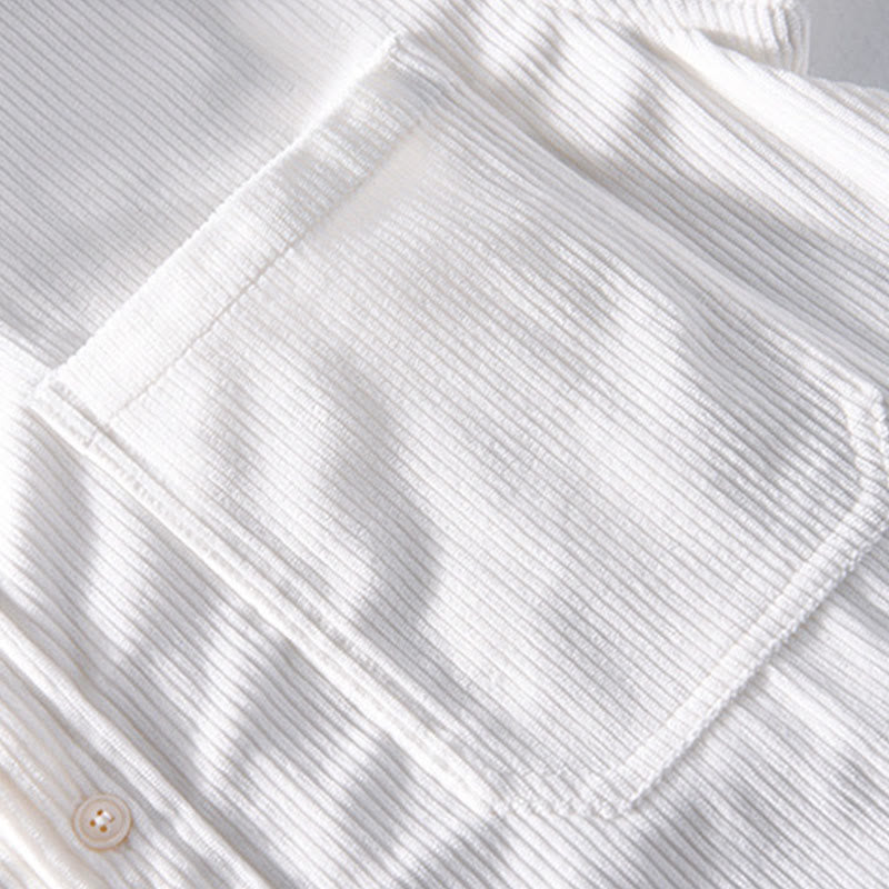 Kurtka męska z długim rękawem i kieszeniami, sztruksowa, z Buddha Stones , prosta, z guzikami i wiosennym wzorem - image 9