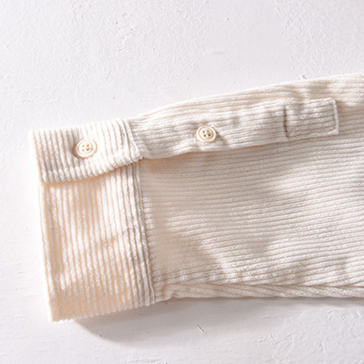 Kurtka męska z długim rękawem i kieszeniami, sztruksowa, z Buddha Stones , prosta, z guzikami i wiosennym wzorem - image 13