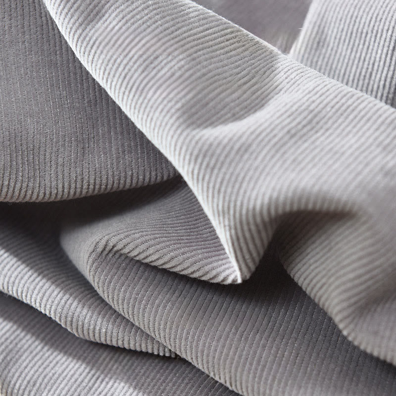 Kurtka męska z bawełny sztruksowej z kieszenią i prostymi guzikami z długim rękawem i motywem Buddha Stones - image 15