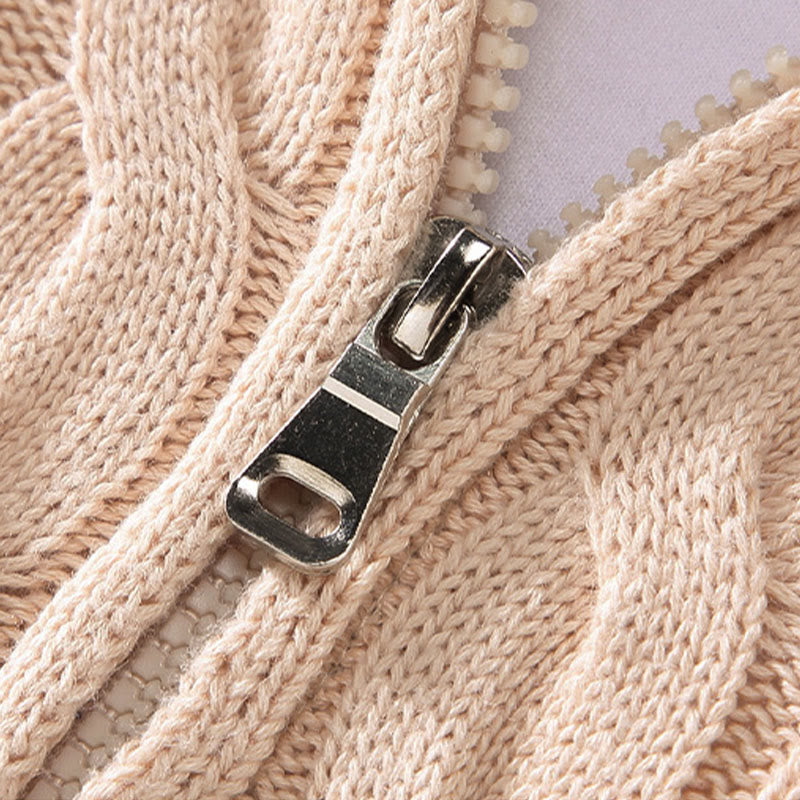 Męski sweter z długim rękawem z bawełny z długim rękawem i teksturą "Buddha Stones" w kolorze zimowym, z wysokim kołnierzem i zamkiem błyskawicznym - image 9