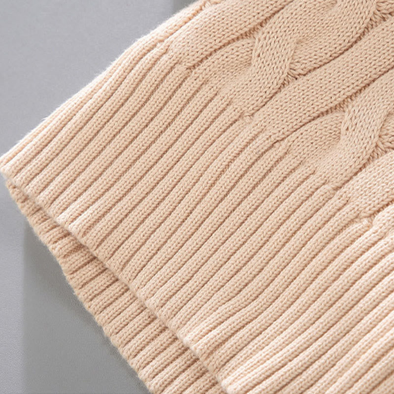 Męski sweter z długim rękawem z bawełny z długim rękawem i teksturą "Buddha Stones" w kolorze zimowym, z wysokim kołnierzem i zamkiem błyskawicznym - image 12