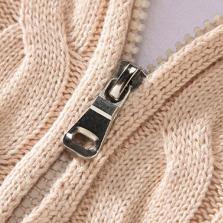 Męski sweter z długim rękawem z bawełny z długim rękawem i teksturą "Buddha Stones" w kolorze zimowym, z wysokim kołnierzem i zamkiem błyskawicznym - image 9