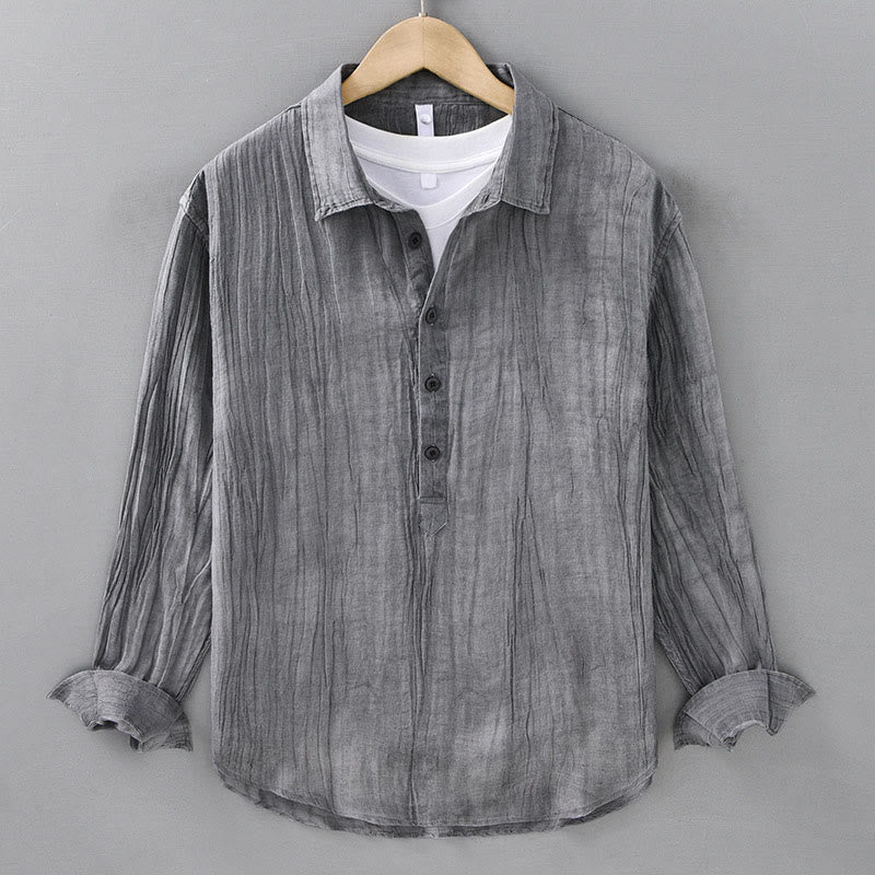 Buddha Stones , zapinane na guziki, z ramii i lnu - Szary - US/UK/AU42， EU52 (3XL) - image 4