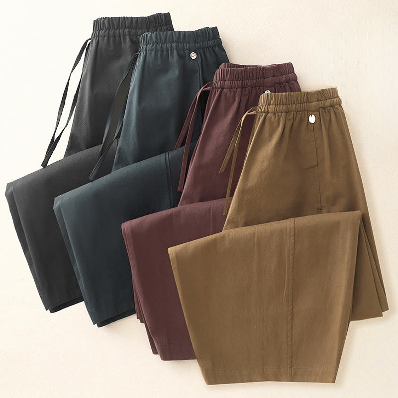 Damskie spodnie haremowe z bawełny z motywem Buddha Stones, gładkie, o długości 7-8, z kieszeniami - image 23