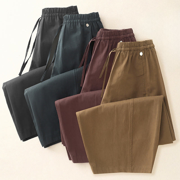 Damskie spodnie haremowe z bawełny z motywem Buddha Stones, gładkie, o długości 7-8, z kieszeniami - image 23