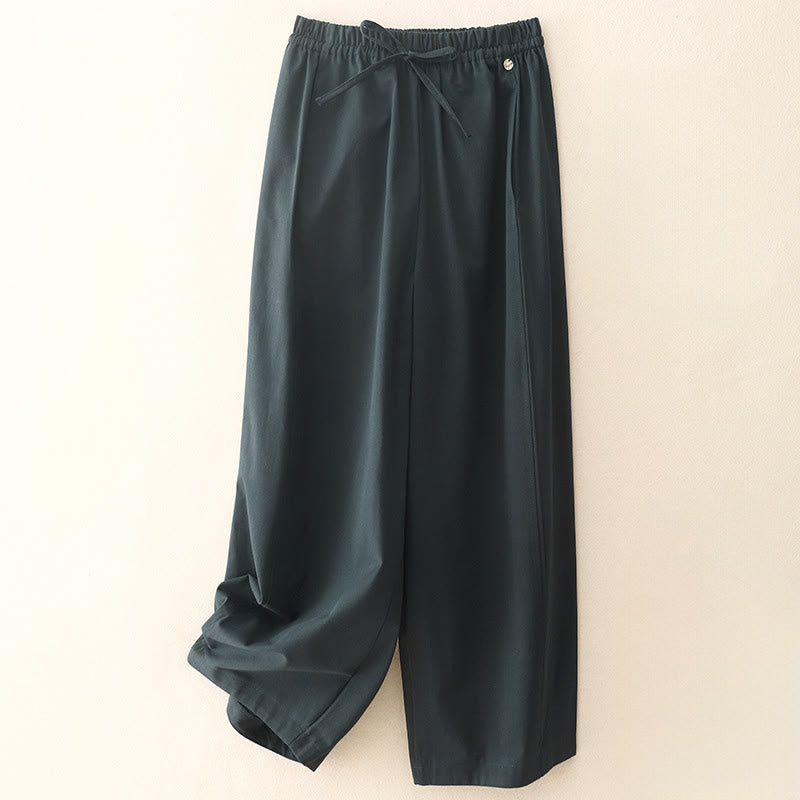 Damskie spodnie haremowe z bawełny z motywem Buddha Stones, gładkie, o długości 7-8, z kieszeniami - DarkSlateGray - US8-10，UK/AU12-14，EU40-42 (2XL) - image 17