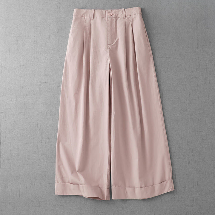 Buddha Stones spodnie z szerokimi nogawkami i kieszeniami, z szerokimi nogawkami i gładkim poliestrem, w rozmiarze 7-8 - MistyRose - US14, UK/AU18, EU46 (2XL) - image 0