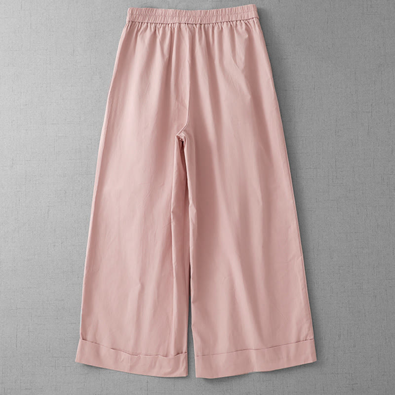 Buddha Stones spodnie z szerokimi nogawkami i kieszeniami, z szerokimi nogawkami i gładkim poliestrem, w rozmiarze 7-8 - image 1