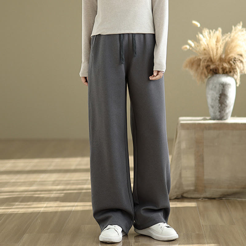 Spodnie damskie z bawełny Buddha Stones Casual Rope z prostymi nogawkami i kieszeniami - image 1