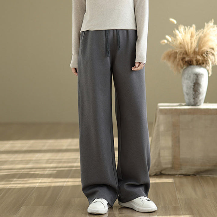 Spodnie damskie z bawełny Buddha Stones Casual Rope z prostymi nogawkami i kieszeniami - image 1