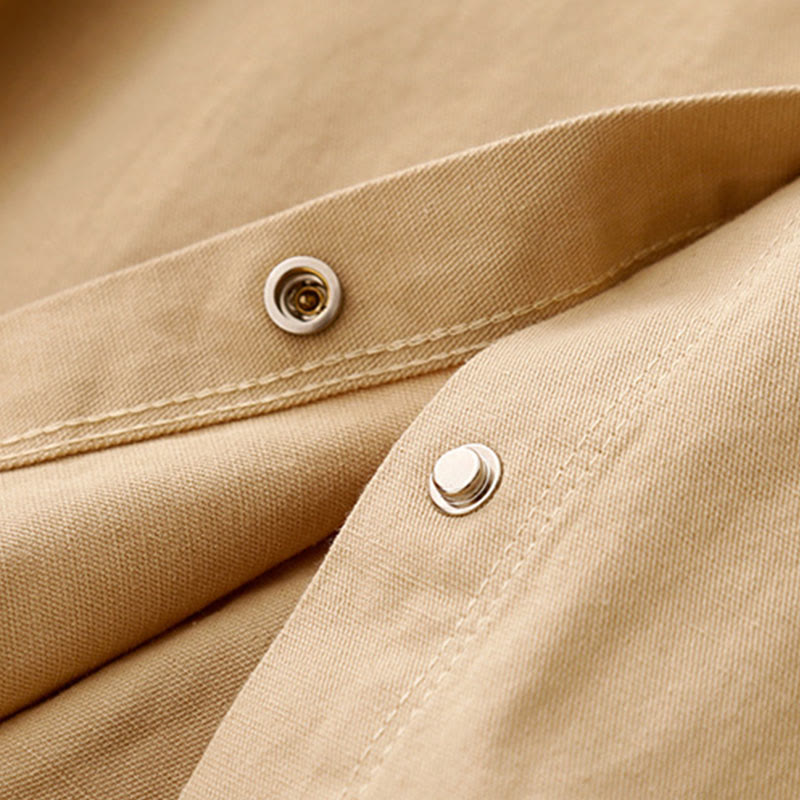 Koszula damska z długim rękawem i stójką "Buddha Stones" z gładkiej bawełny - image 3