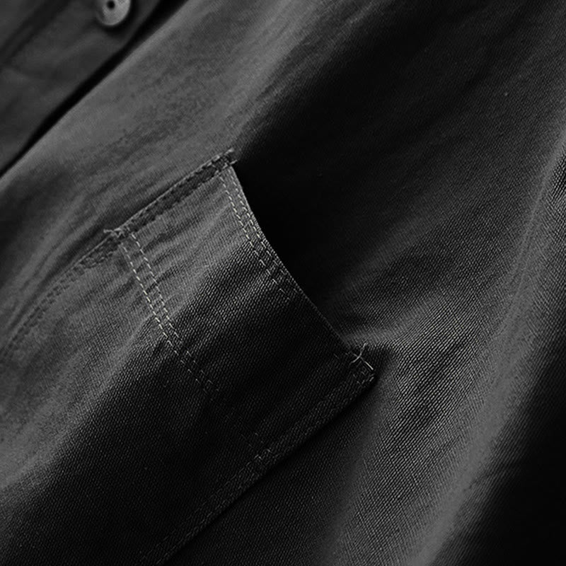 Koszula damska z długim rękawem i stójką "Buddha Stones" z gładkiej bawełny - image 21