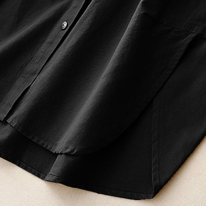 Koszula damska z długim rękawem i stójką "Buddha Stones" z gładkiej bawełny - image 18