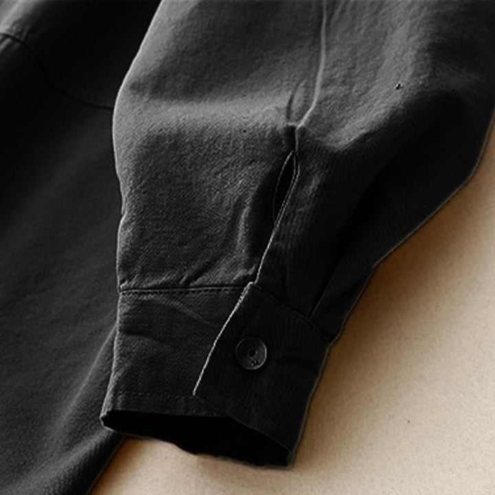 Koszula damska z długim rękawem i stójką "Buddha Stones" z gładkiej bawełny - image 19