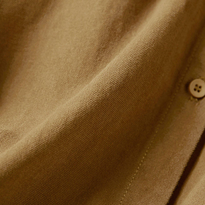 Koszula damska z długim rękawem i stójką z bawełny "Buddha Stones" z guzikami i swobodnym wzorem - image 12