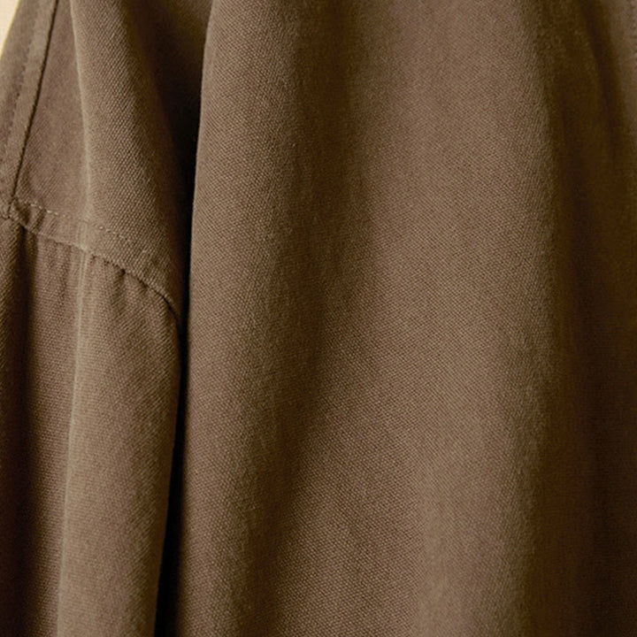 Koszula damska z długim rękawem i stójką z bawełny "Buddha Stones" z guzikami i swobodnym wzorem - image 19