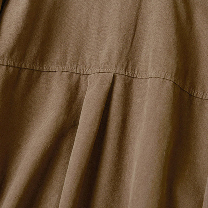 Koszula damska z długim rękawem i stójką z bawełny "Buddha Stones" z guzikami i swobodnym wzorem - image 17