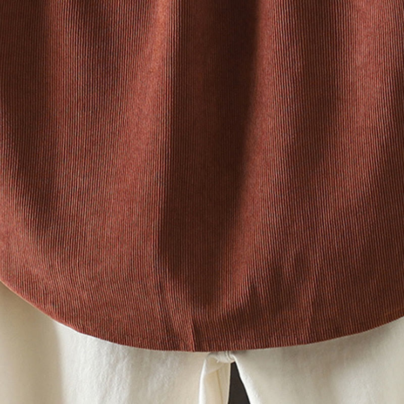 Kurtka damska z długim rękawem i kieszeniami z tkaniny sztruksowej Buddha Stones Corduroy - image 7