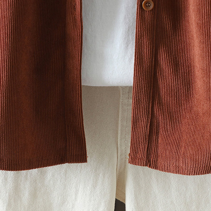 Kurtka damska z długim rękawem i kieszeniami z tkaniny sztruksowej Buddha Stones Corduroy - image 8