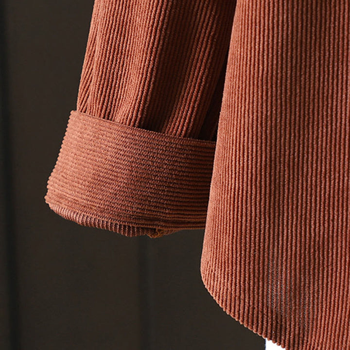 Kurtka damska z długim rękawem i kieszeniami z tkaniny sztruksowej Buddha Stones Corduroy - image 11