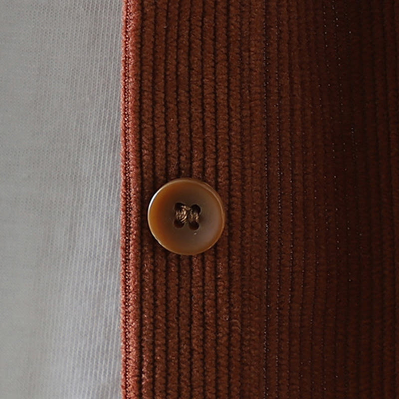 Kurtka damska z długim rękawem i kieszeniami z tkaniny sztruksowej Buddha Stones Corduroy - image 9