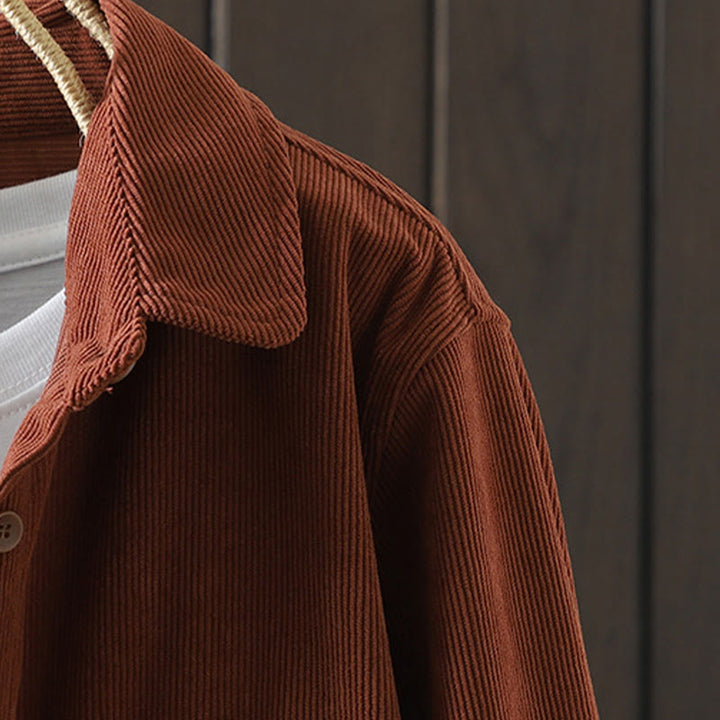 Kurtka damska z długim rękawem i kieszeniami z tkaniny sztruksowej Buddha Stones Corduroy - image 3