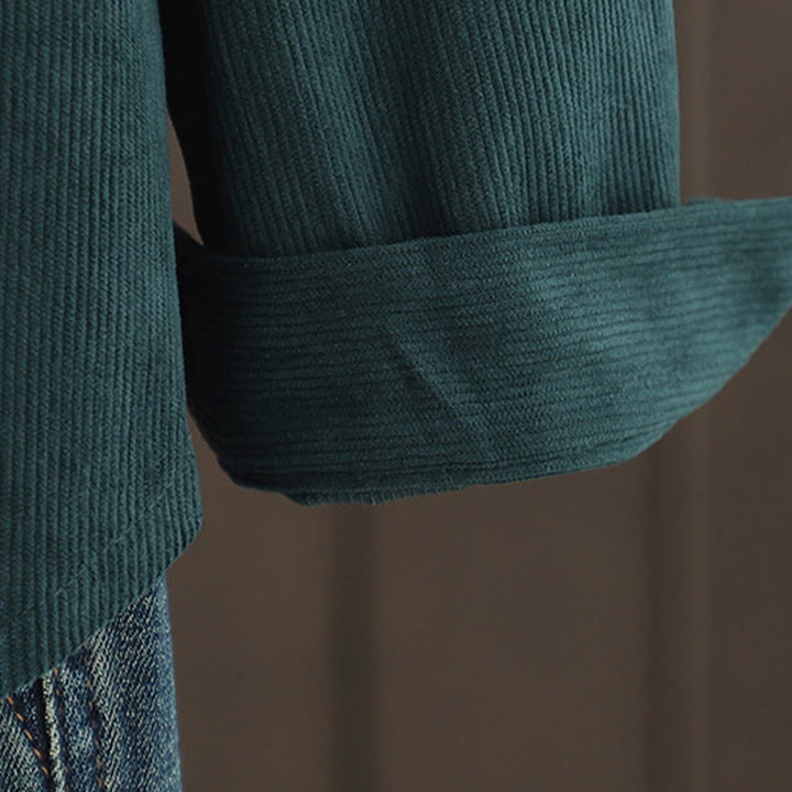 Kurtka damska z długim rękawem i kieszeniami z tkaniny sztruksowej Buddha Stones Corduroy - image 22