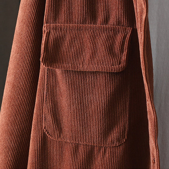 Kurtka damska z długim rękawem i kieszeniami z tkaniny sztruksowej Buddha Stones Corduroy - image 10