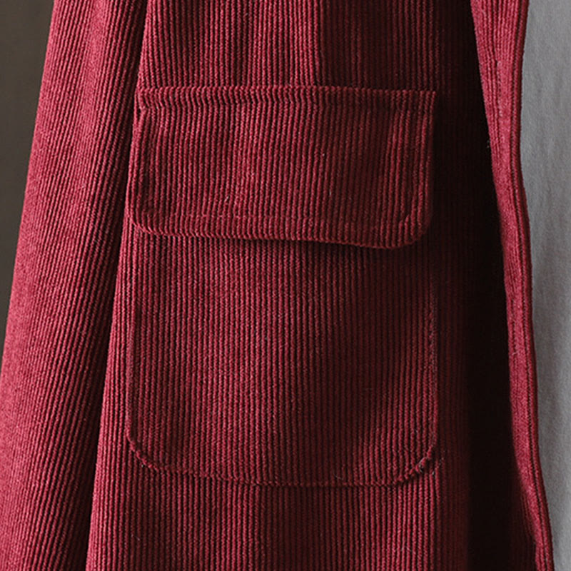 Kurtka damska z długim rękawem i kieszeniami z tkaniny sztruksowej Buddha Stones Corduroy - image 16