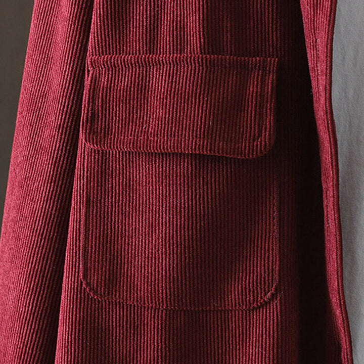 Kurtka damska z długim rękawem i kieszeniami z tkaniny sztruksowej Buddha Stones Corduroy - image 16