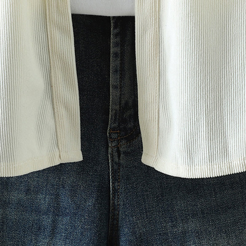 Kurtka damska z długim rękawem i kieszeniami z tkaniny sztruksowej Buddha Stones Corduroy - image 27