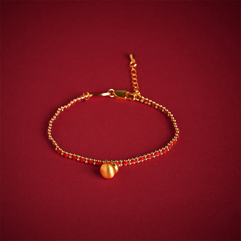Bransoletka Buddha Stones Red String z miedzi i mosiądzu, siła i bogactwo - Czerwony sznurek i mosiądz miedziany (obwód nadgarstka: 20-25 cm) - image 0