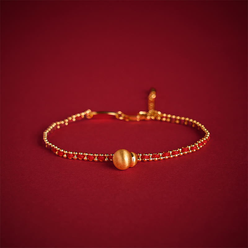 Bransoletka Buddha Stones Red String z miedzi i mosiądzu, siła i bogactwo - image 1