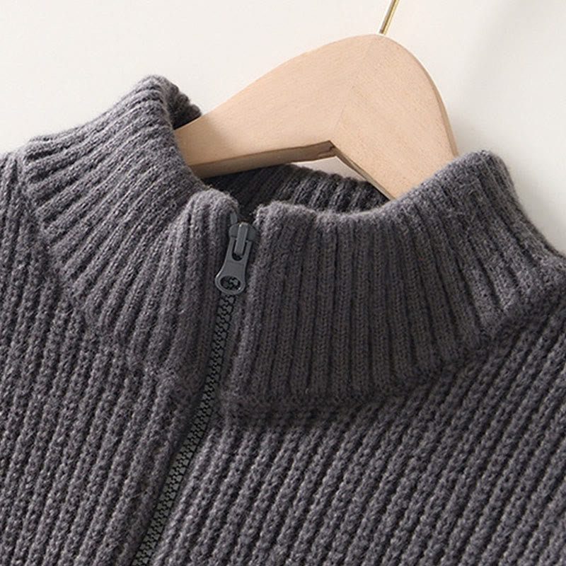 Męska kurtka z długim rękawem z bawełny Buddha Stones Winter Solid Color z zamkiem błyskawicznym i kieszeniami - image 7