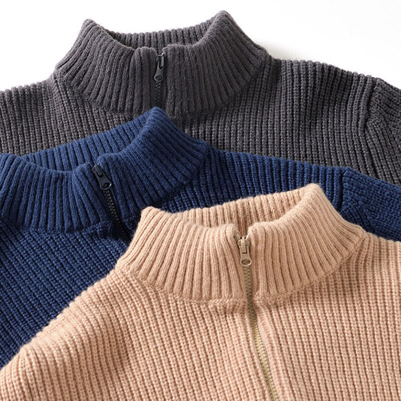 Męska kurtka z długim rękawem z bawełny Buddha Stones Winter Solid Color z zamkiem błyskawicznym i kieszeniami - image 18