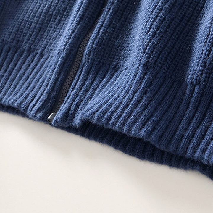 Męska kurtka z długim rękawem z bawełny Buddha Stones Winter Solid Color z zamkiem błyskawicznym i kieszeniami - image 4