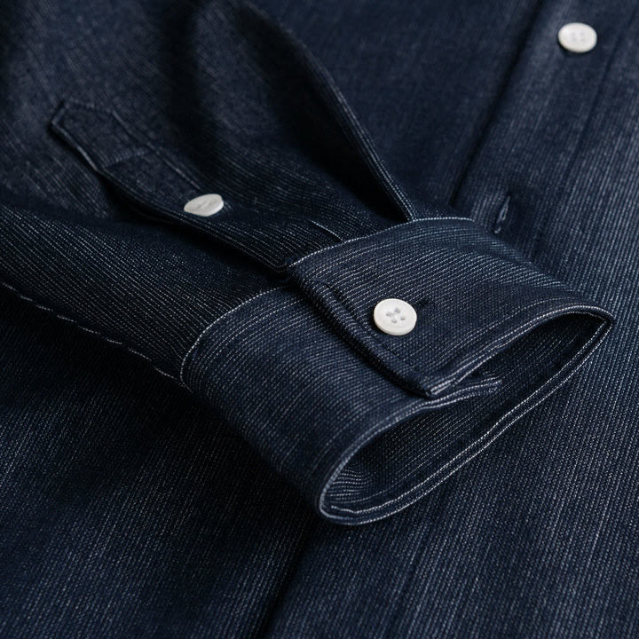 Kurtka męska z długim rękawem Buddha Stones Fall Pure Color z guzikami i klapami - image 6