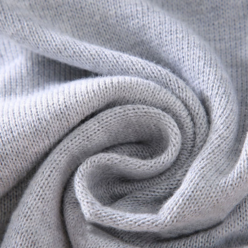 Męski sweter z długim rękawem z czystej bawełny, prążkowany, z Buddha Stones i jednolitym kolorem - image 8