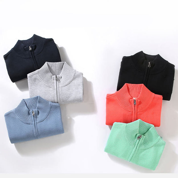 Męski sweter z długim rękawem z czystej bawełny, prążkowany, z Buddha Stones i jednolitym kolorem - image 18